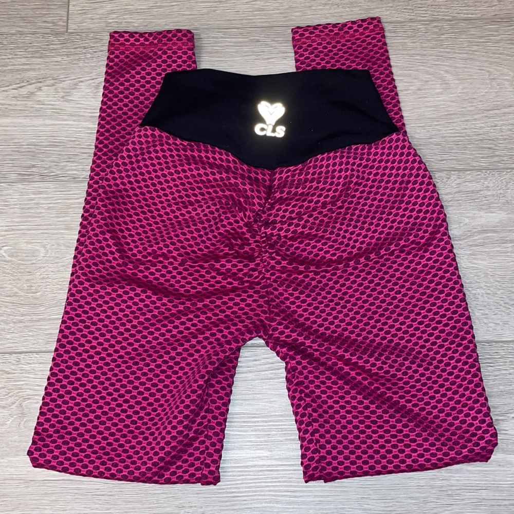 CLS SPORTSWEAR NC Geo Texture Leggings Carmin size small